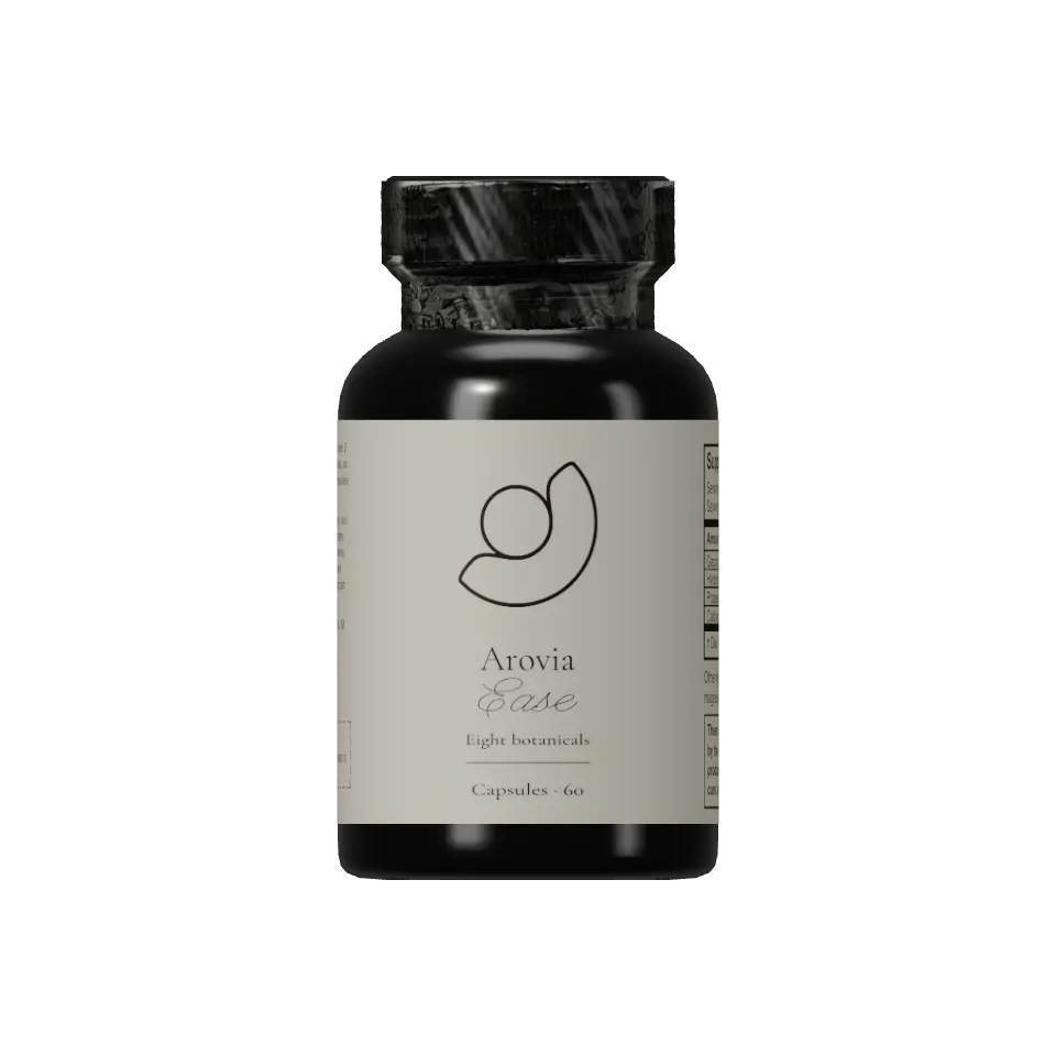 Ease — dark capsule bottle with its printed label