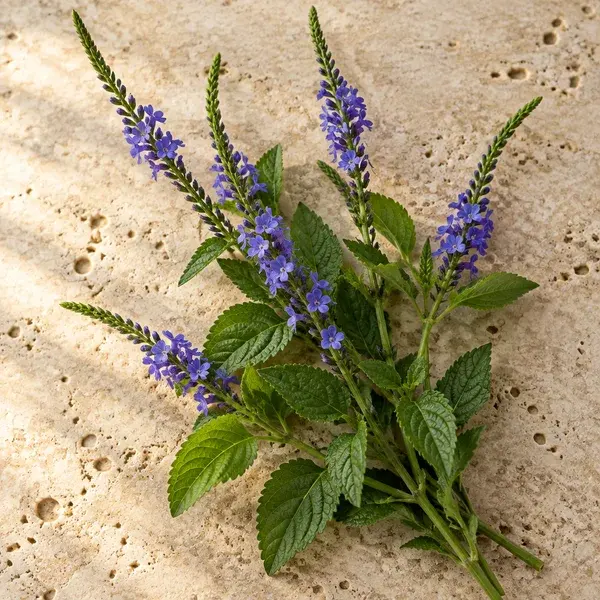 Sprigs of Caribbean vervain with violet flower spikes